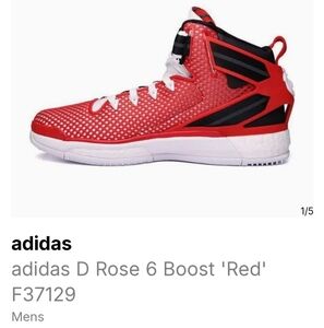 Adidas D Rose 6 Boost red  F37129 worn twice to basketball like new. Siz…